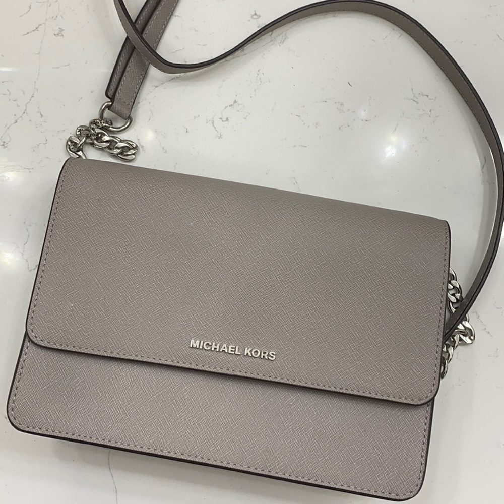 Michael Kors Grey Crossbody Back with chain strap